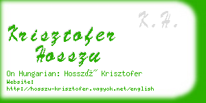 krisztofer hosszu business card